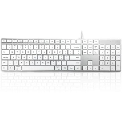 Accuratus 301 Mac Silver USB Keyboard - Full Size, Multimedia, UK English Accuratus 301 Mac Silver USB Keyboard - Full Size, Multimedia, UK English