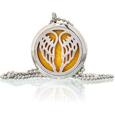 Four Candle Stainless Steel Aromatherapy Diffuser Necklace - Wings Four Candle Stainless Steel Aromatherapy Diffuser Necklace - Wings