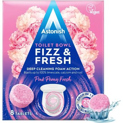 Astonish Pink Peony Toilet Bowl Fizz & Fresh - 8 Tabs Astonish Pink Peony Toilet Bowl Fizz & Fresh - 8 Tabs