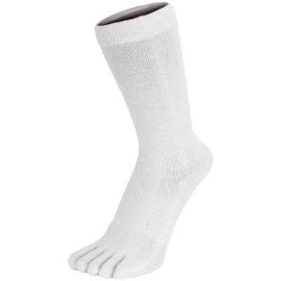 Bílé ponožky TOETOE do poloviny lýtek - Unisex, Prodyšné, Odvlhčující Bílé ponožky TOETOE do poloviny lýtek - Unisex, Prodyšné, Odvlhčující