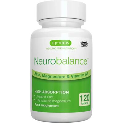 Igennus Neurobalance - Suplemento de Zinco, Magnésio e Vitamina B6 para crianças e adultos - 120 comprimidos Igennus Neurobalance - Suplemento de Zinco, Magnésio e Vitamina B6 para crianças e adultos - 120 comprimidos