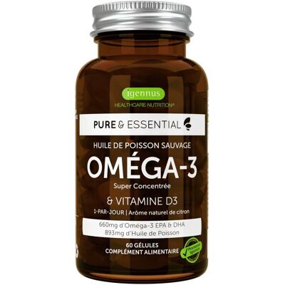 Igennus Óleo de Peixe Selvagem Puro & Essencial & Vitamina D3 - 60 Cápsulas Igennus Óleo de Peixe Selvagem Puro & Essencial & Vitamina D3 - 60 Cápsulas