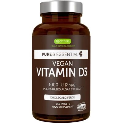 Igennus Vitamina D3 Vegana 1000 IU - 365 Comprimidos Igennus Vitamina D3 Vegana 1000 IU - 365 Comprimidos