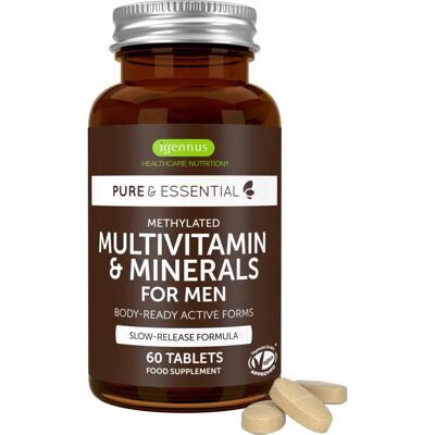 Multivitamina e Minerali per Uomini - Alta Assorbimento, Vegano Multivitamina e Minerali per Uomini - Alta Assorbimento, Vegano