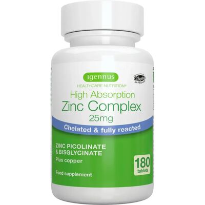 Complesso di Zinco ad Alta Assorbimento Igennus - 180 Compresse Complesso di Zinco ad Alta Assorbimento Igennus - 180 Compresse