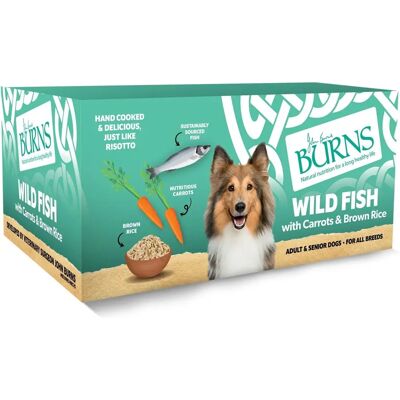 Burns - Organic Wet Dog Food 12 x 150g - Wild Fish with Carrots - Dog Food Burns - Organic Wet Dog Food 12 x 150g - Wild Fish with Carrots - Dog Food