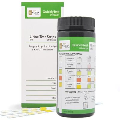 SC Nutra Quickly Test UTI Strips - 50, Fast Results - Urine Test SC Nutra Quickly Test UTI Strips - 50, Fast Results - Urine Test