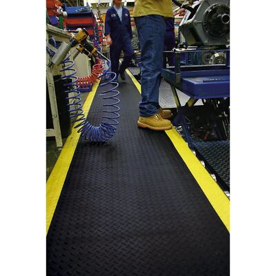 Tappeto antifatica Coba Europe - PVC/schiuma, Nero/Giallo, 3m x 900mm Tappeto antifatica Coba Europe - PVC/schiuma, Nero/Giallo, 3m x 900mm