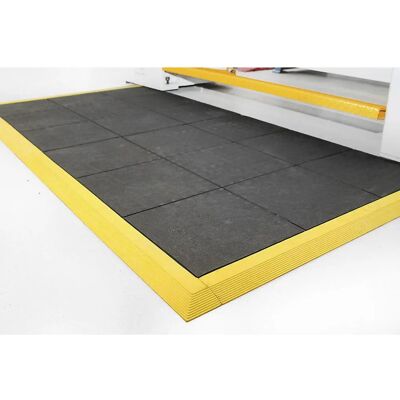 Tapis modulaire anti-fatigue à surface solide noire sans marque - Tapis anti-fatigue modulaire Tapis modulaire anti-fatigue à surface solide noire sans marque - Tapis anti-fatigue modulaire