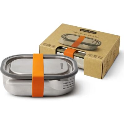 Black+blum Caja de Almuerzo Acero Inoxidable Naranja - 600ml, A prueba de fugas Black+blum Caja de Almuerzo Acero Inoxidable Naranja - 600ml, A prueba de fugas