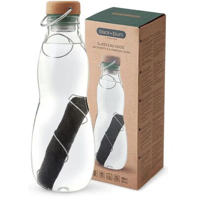 Black & Blum Eau Good Oliv Glas Wasserflasche - Trinkflasche Black & Blum Eau Good Oliv Glas Wasserflasche - Trinkflasche