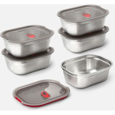 Black+Blum FBSS-BX-S017-EN Food Storage Container - Rectangular, 0.6L, Stainless Steel Black+Blum FBSS-BX-S017-EN Food Storage Container - Rectangular, 0.6L, Stainless Steel