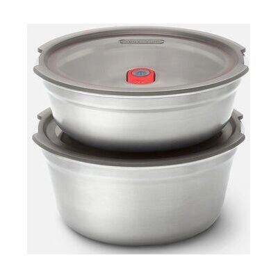 Black+Blum Stainless Steel Food Container Set - Grey & Red - Food Storage Black+Blum Stainless Steel Food Container Set - Grey & Red - Food Storage