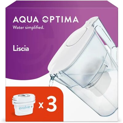 Aqua Optima Water Filter Jug Liscia - 2.5L - BPA Free Aqua Optima Water Filter Jug Liscia - 2.5L - BPA Free