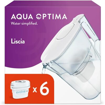 Jarra de água Aqua Optima Oria Liscia - 2,5L, 6 filtros Evolve+ Jarra de água Aqua Optima Oria Liscia - 2,5L, 6 filtros Evolve+