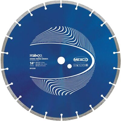 Mexco Gpx10 14" 350 X 25.4mm Concrete Diamond Blade - General Purpose Mexco Gpx10 14" 350 X 25.4mm Concrete Diamond Blade - General Purpose