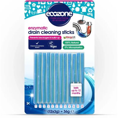 Ecozone Enzymatic Drain Cleaning Sticks - 12 Pack Ecozone Enzymatic Drain Cleaning Sticks - 12 Pack