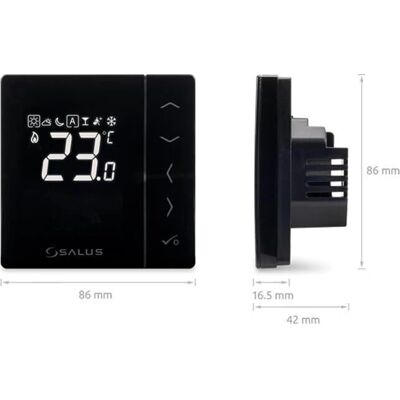 SALUS CONTROLS - VS35B - Czarny - Cyfrowy - Termostat pokojowy SALUS CONTROLS - VS35B - Czarny - Cyfrowy - Termostat pokojowy