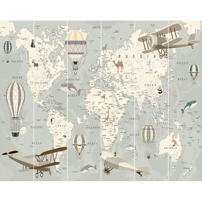 Papier Peint Carte du Monde Multicolore Walltastic - 6 Panneaux - Publicité Papier Peint Carte du Monde Multicolore Walltastic - 6 Panneaux - Publicité