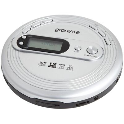 Groov-e - Retro Series Personal CD Player - Silver - CD Player Groov-e - Retro Series Personal CD Player - Silver - CD Player