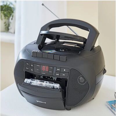 Groov-e Traditional Boombox Speaker, Portable CD & Cassette Player Groov-e Traditional Boombox Speaker, Portable CD & Cassette Player