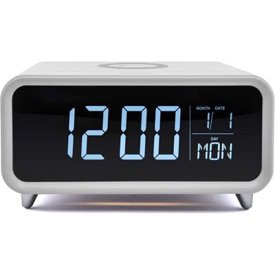 Groov-e Athena Alarm Clock - Wireless Charging, LCD Display, Night Light Groov-e Athena Alarm Clock - Wireless Charging, LCD Display, Night Light