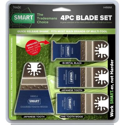 Smart Blades H4MAK UN TRA 4-delig Zaagset - Zaagbladen voor Hout, Metaal & Kunststof Smart Blades H4MAK UN TRA 4-delig Zaagset - Zaagbladen voor Hout, Metaal & Kunststof