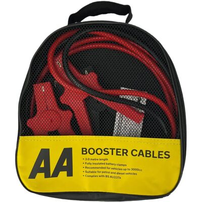 Kable rozruchowe izolowane AA 4550 - Do Pojazdów do 3000cc - Kabel 3m - Torba na przechowywanie Kable rozruchowe izolowane AA 4550 - Do Pojazdów do 3000cc - Kabel 3m - Torba na przechowywanie
