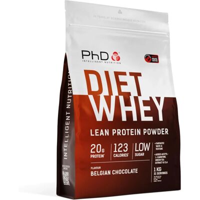 PhD Nutrition Belgian Chocolate Diet Whey - 1kg - Weight Loss Meal Replacement PhD Nutrition Belgian Chocolate Diet Whey - 1kg - Weight Loss Meal Replacement