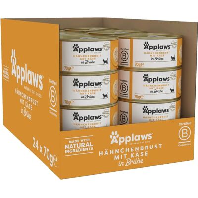 Nourriture pour chats en conserve Applaws - Poulet et Fromage 75% - Publicité Nourriture pour chats en conserve Applaws - Poulet et Fromage 75% - Publicité