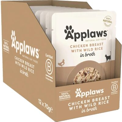 Applaws Natural Chicken & Rice Cat Food Pouches - 12x70g Applaws Natural Chicken & Rice Cat Food Pouches - 12x70g