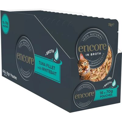 Encore Natural Cat Food - Tuna & Whitebait Pouches - 16x70g Encore Natural Cat Food - Tuna & Whitebait Pouches - 16x70g