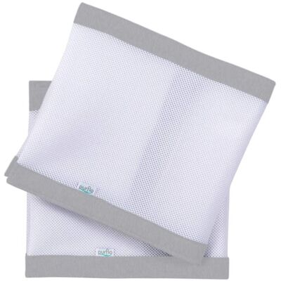 Purflo Breathable Cot Bumper - Cloud Grey - Safety, Airflow, Easy Fix Purflo Breathable Cot Bumper - Cloud Grey - Safety, Airflow, Easy Fix