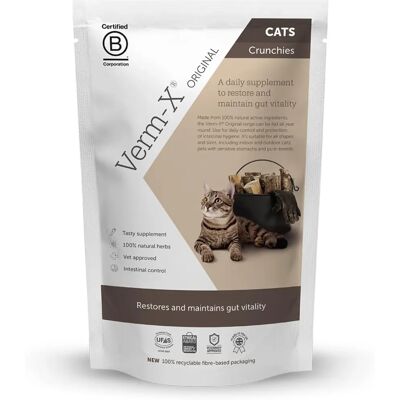 Verm-X Friandises Naturelles pour Chats - Soutien Digestif - 120g - Publicité Verm-X Friandises Naturelles pour Chats - Soutien Digestif - 120g - Publicité