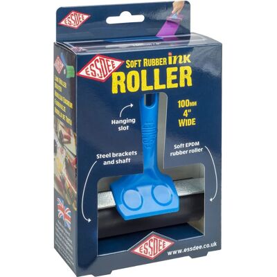 Essdee Blue 100mm Soft Rubber Ink Roller - Printing Roller Essdee Blue 100mm Soft Rubber Ink Roller - Printing Roller