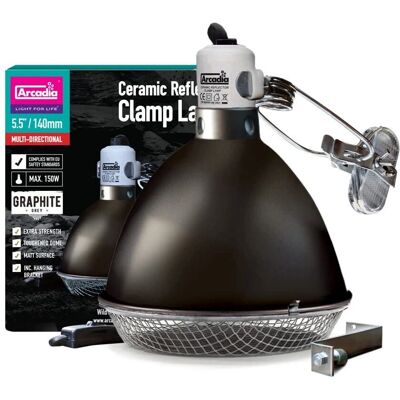 Arcadia - Graphite Ceramic Reflector Clamp Lamp - 140mm Lamp Arcadia - Graphite Ceramic Reflector Clamp Lamp - 140mm Lamp