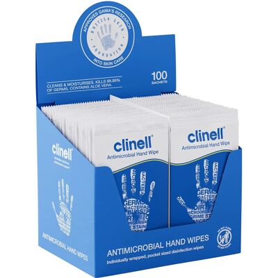 Clinell Antibacterial Hand Wipes - 100 Pack - Hand and Surface Spray Clinell Antibacterial Hand Wipes - 100 Pack - Hand and Surface Spray