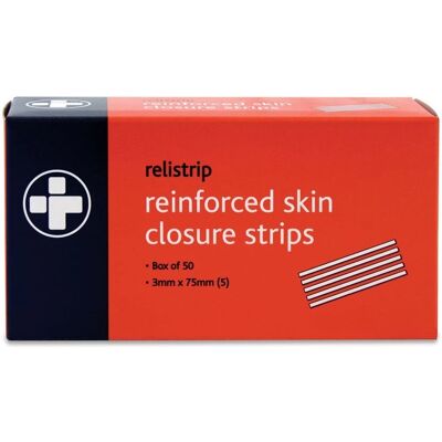 Reliance Medical - Relistrip - 3mm x 75mm - Pack of 5x50 - Wound closure strip Reliance Medical - Relistrip - 3mm x 75mm - Pack of 5x50 - Wound closure strip