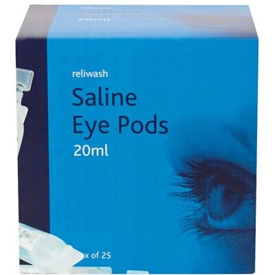 Reliance Medical Reliwash Saline Eyewash - 20ml - Pack of 25 Reliance Medical Reliwash Saline Eyewash - 20ml - Pack of 25