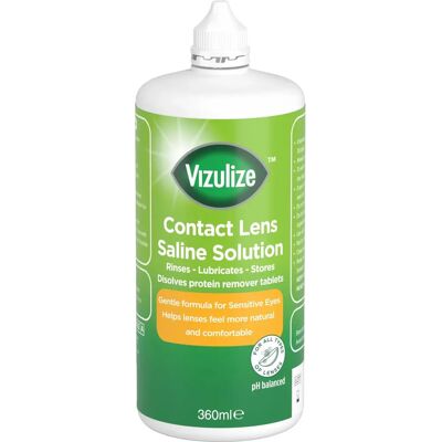 Vizulize Contact Lens Saline Solution - Soft, Hard & Silicone Hydrogel - 360ml Vizulize Contact Lens Saline Solution - Soft, Hard & Silicone Hydrogel - 360ml