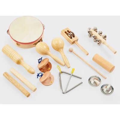 Ensemble de percussions beige Tickit - 10 instruments pour enfants 3+ - Publicité Ensemble de percussions beige Tickit - 10 instruments pour enfants 3+ - Publicité
