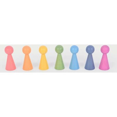 TickiT Regenboog Houten Figuren - Set van 7 Meerkleurige Houtenspellen TickiT Regenboog Houten Figuren - Set van 7 Meerkleurige Houtenspellen