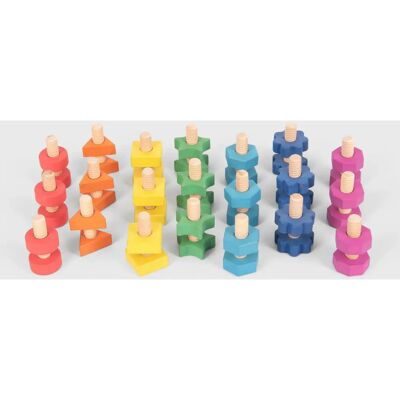 Tickit Rainbow Wooden Nuts & Bolts - Houten moeren en bouten set Tickit Rainbow Wooden Nuts & Bolts - Houten moeren en bouten set