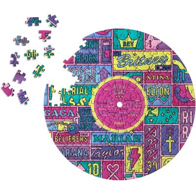 Suck UK Broken Records Pop Stars Jigsaw Puzzle - Record-Shaped Fun Suck UK Broken Records Pop Stars Jigsaw Puzzle - Record-Shaped Fun