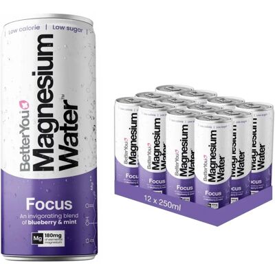 BetterYou Magnesium Water Focus 12x250ml Blueberry & Mint - Beverage BetterYou Magnesium Water Focus 12x250ml Blueberry & Mint - Beverage