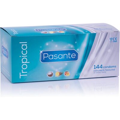 Pasante Tropical Condoms - 144 pcs - Condom Type: Flavored & Lubricated Pasante Tropical Condoms - 144 pcs - Condom Type: Flavored & Lubricated
