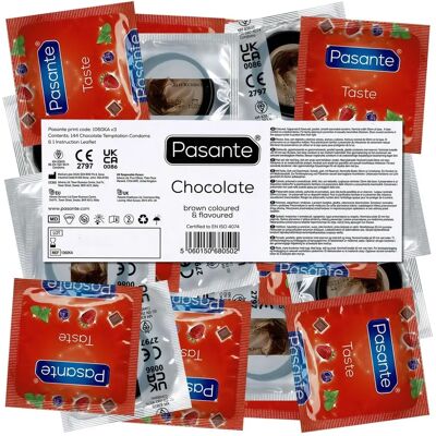 Pasante Chocolate Temptation Condoms - 144 Units Pasante Chocolate Temptation Condoms - 144 Units
