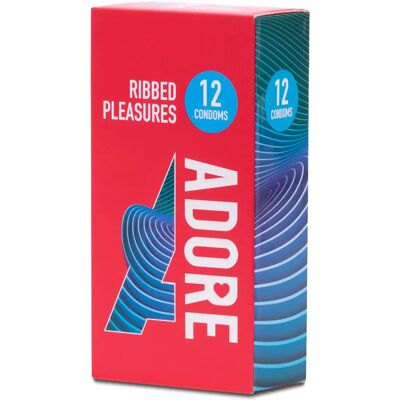 Adore Ribbed Pleasures - 52mm - Regular - Condom Adore Ribbed Pleasures - 52mm - Regular - Condom