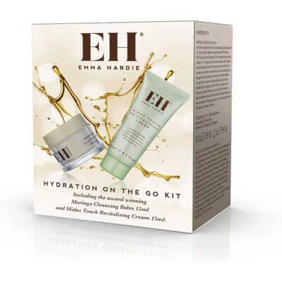 Emma Hardie Hydration On The Go Kit - Moringa Cleansing Balm 15ml - Midas Touch Revitalising Cream 15ml Emma Hardie Hydration On The Go Kit - Moringa Cleansing Balm 15ml - Midas Touch Revitalising Cream 15ml