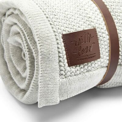 Little Green Sheep Organic Knitted Fleece Baby Blanket - Dove Little Green Sheep Organic Knitted Fleece Baby Blanket - Dove